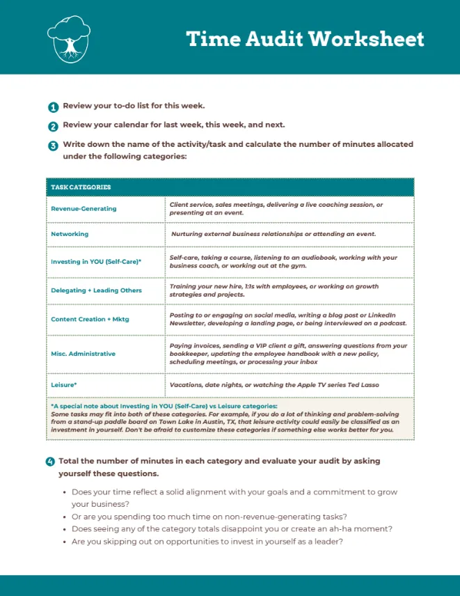 Time Audit Worksheet